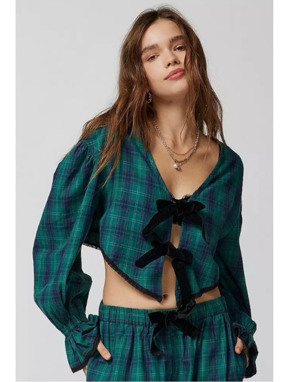 Out From Under Charlotte Bow Blouse Large